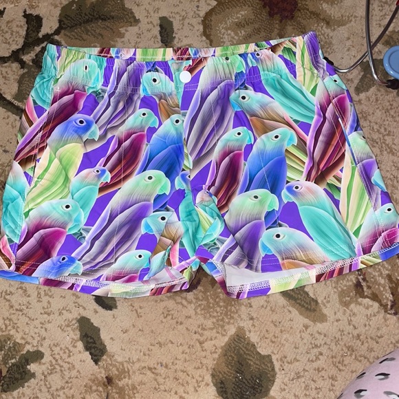 LASC Malibu Swim Shorts Purple Parrots | Small - Picture 5 of 8